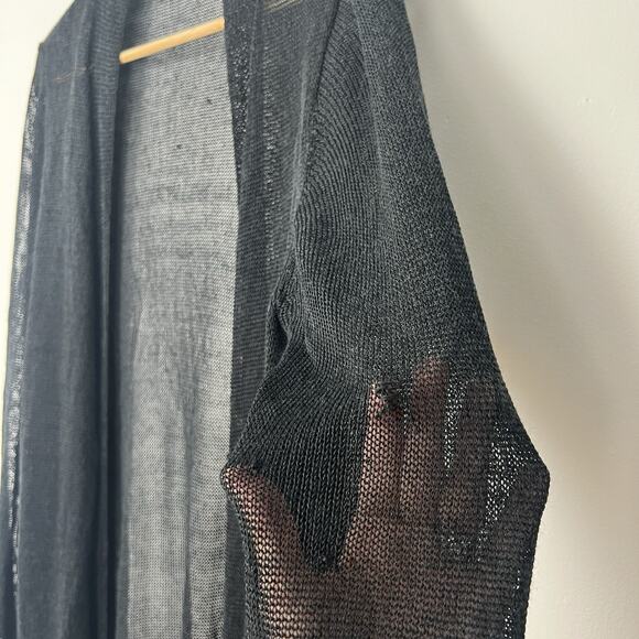 HOLES - J. Jill Women’s Size M Long Sleeve Knit Open Front Linen Blend Cardigan - Picture 5 of 12